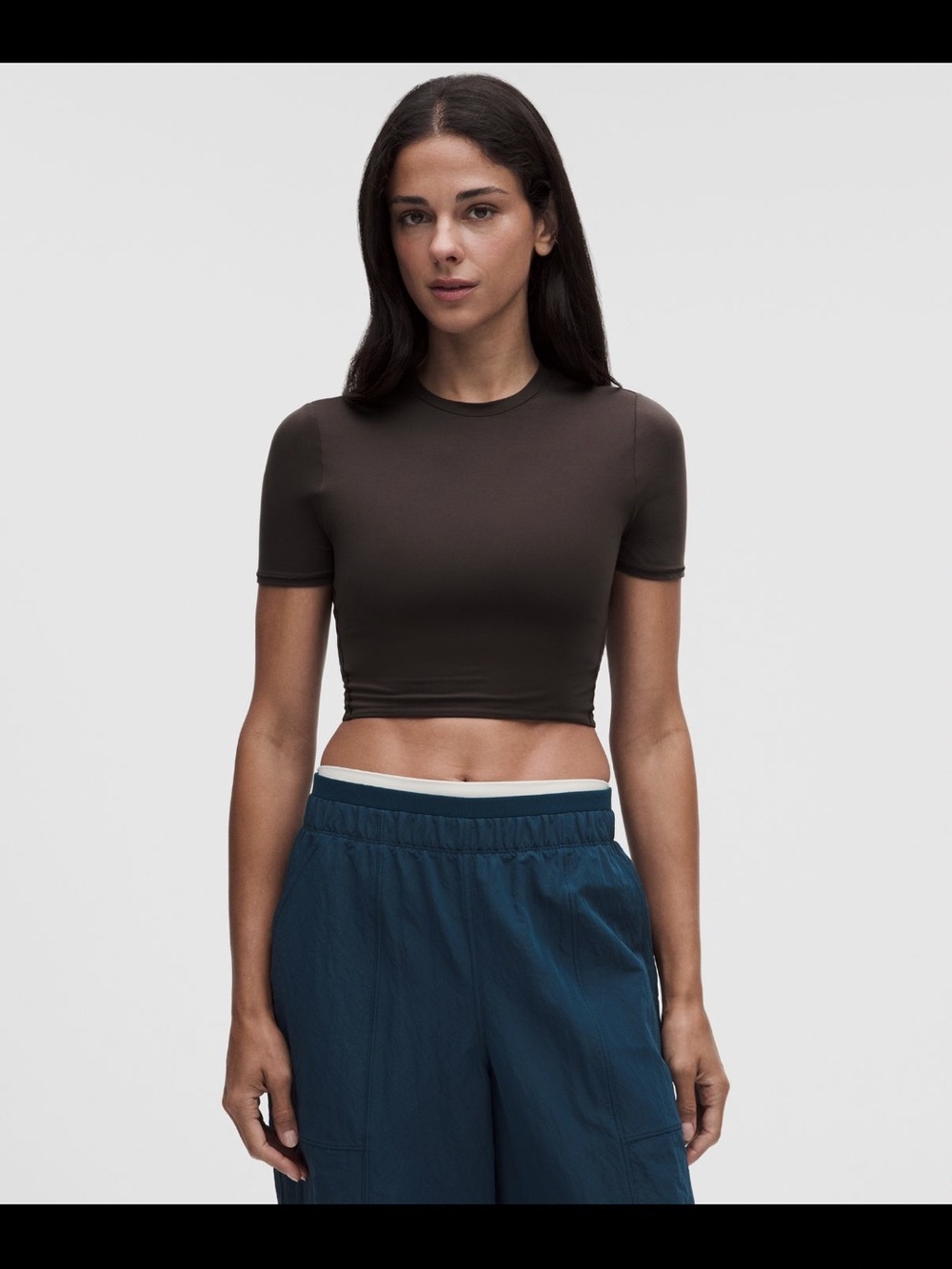 Lululemon Wundermost Ultra-Soft Nulu Crewneck
Cropped T-Shirt - French Press